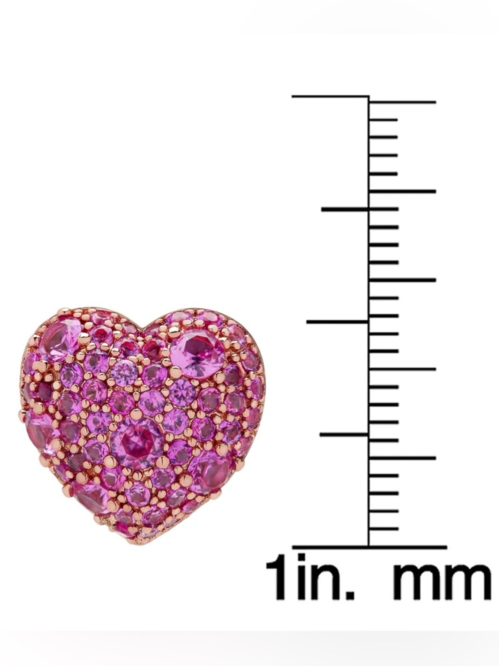 RH Macys Pink Sapphire Heart Necklace and Earrings Set - Picture 11 of 13